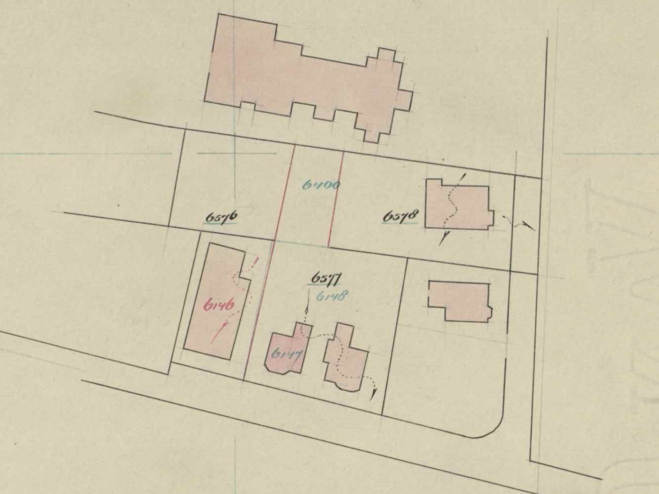 Herenstraat 6, Aalten - Fragment kadastrale kaart, 1934