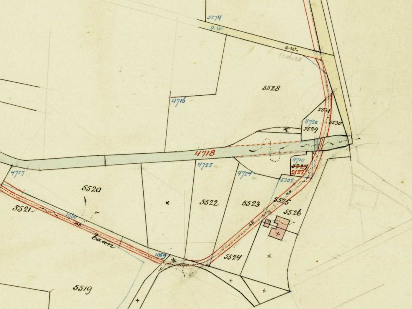 Polbrug, Aalten - Fragment kadastrale kaart, 1912