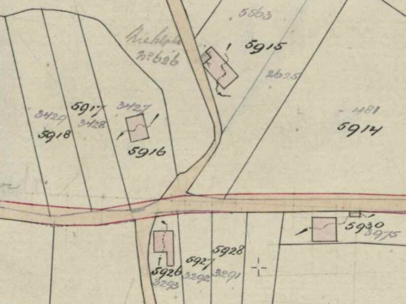Adm. de Ruyterstraat 104-102, Aalten - Fragment kadastrale kaart, 1923