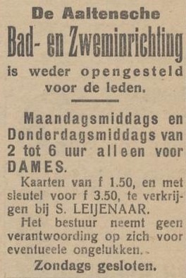 Bad- en Zweminrichting Aalten - Aaltensche Courant, 11-05-1923