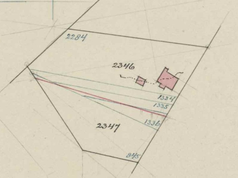 Dinxperlosestraatweg 76, Heurne - Fragment kadastrale kaart, 1915