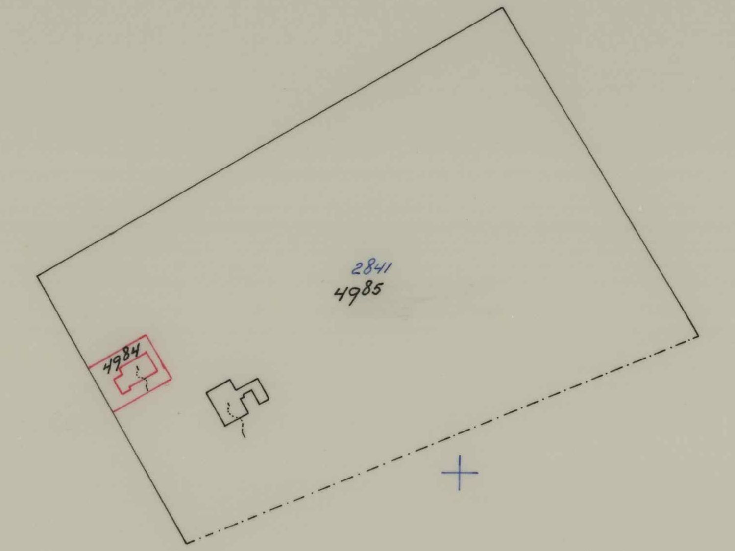 Driehonderdmeterweg 14, Haart - Fragment kadastrale kaart (1981)