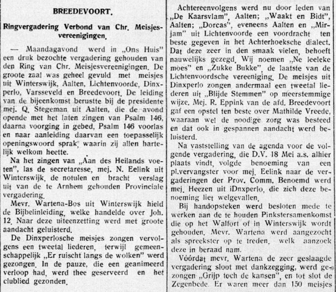 Dorcas - Graafschapbode, 16-03-1938