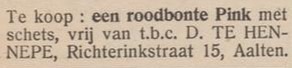 Richterinkstraat 15, Aalten (Te Hennepe) - De Graafschapper, 20-04-1939