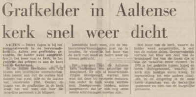 Tubantia, 02-03-1974 - Grafkelder in kerk