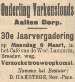 Café Lammers - Aaltensche Courant, 03-03-1933