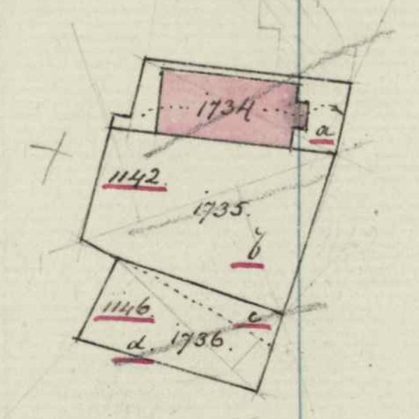 Fragment kadastrale kaart 1845 - Spinfabrijk, Haartsestraat