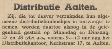Kerkstraat 17, Aalten (Distributiekantoor) - Aaltensche Courant, 24-05-1940