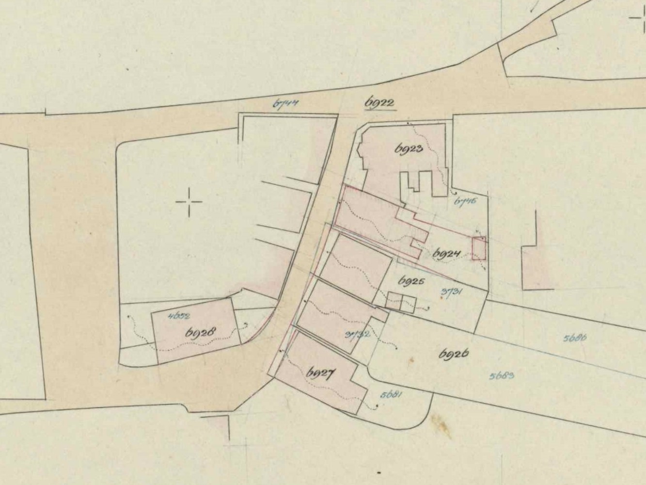 Peperstraat, Aalten - Fragment kadastrale kaart, 1937