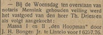 Hoopman, Lintelo - Nieuwe Aaltensche Courant, 07-06-1918