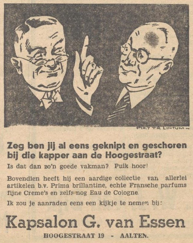 Kapsalon Van Essen, Hogestraat, Aalten - De Graafschapper, 01-12-1945