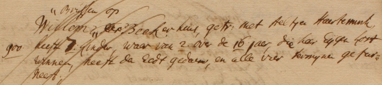 Bekerbrusse, Dale - Liberale Gifte 1748