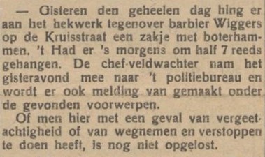 Barbier Wiggers, Kruisstraat - Aaltensche Courant, 07-08-1925