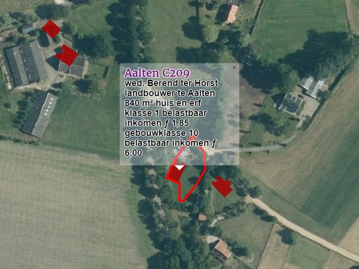 Bekerbrusse, Dale - kadaster 1832 (bron: HisGIS)