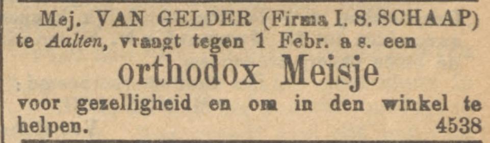 Bredevoortsestraatweg 6, Aalten - Nieuw Israelietisch Weekblad, 19-01-1903