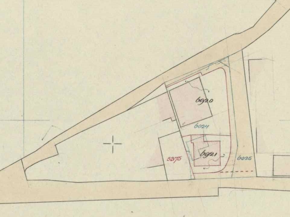 Kruisstraat, Aalten - Fragment kadastrale kaart. 1937
