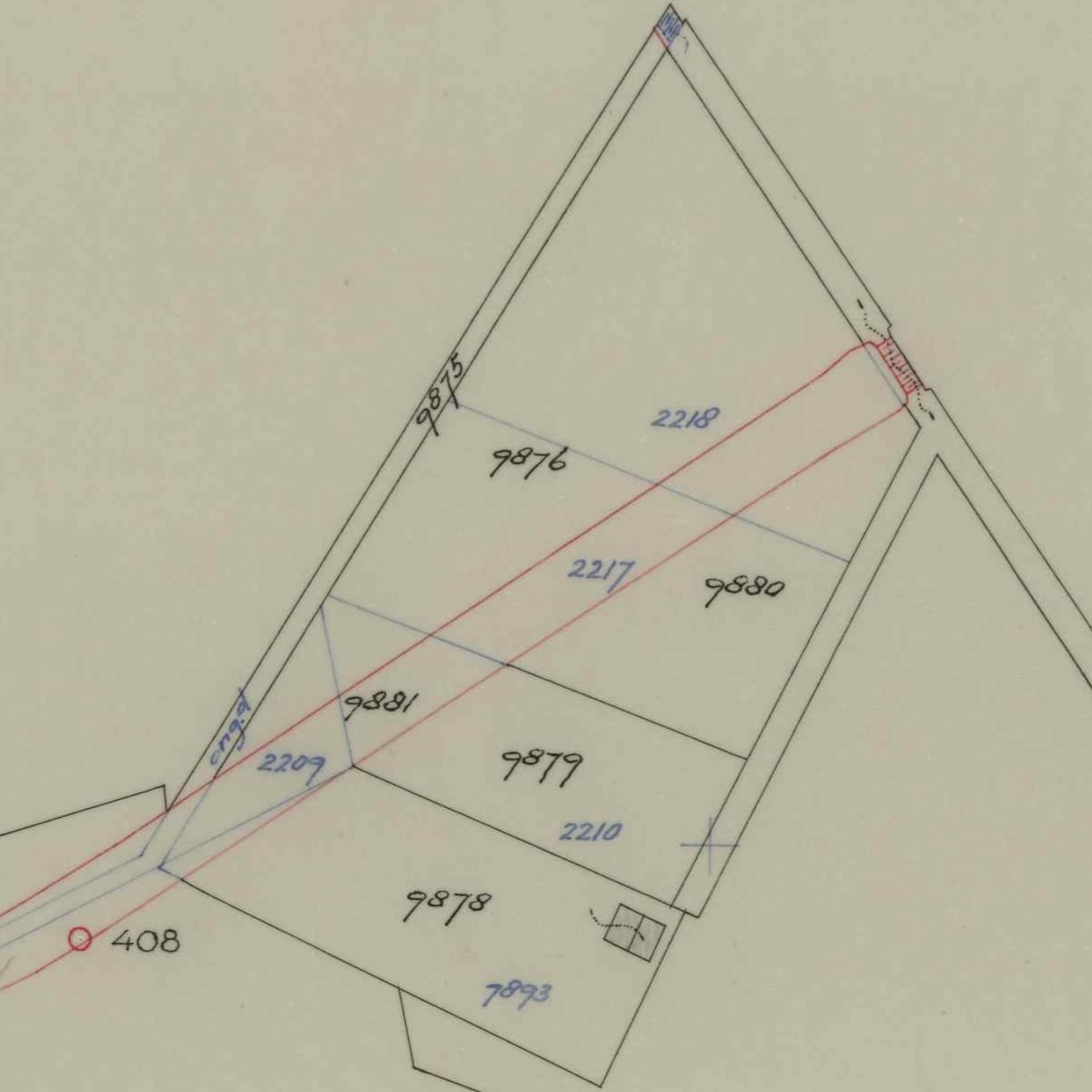 Bodendijk, Aalten - Fragment kadastrale kaart, 1971