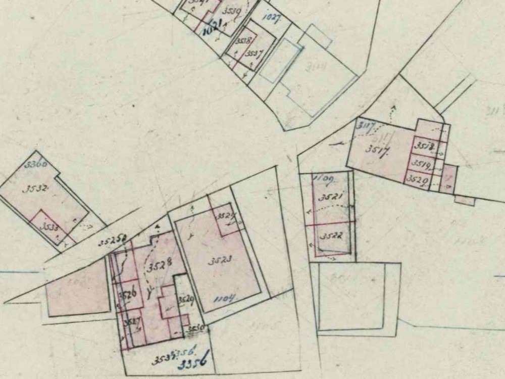 Prinsenstraat, Aalten - Fragment kadastrale kaart, 1879