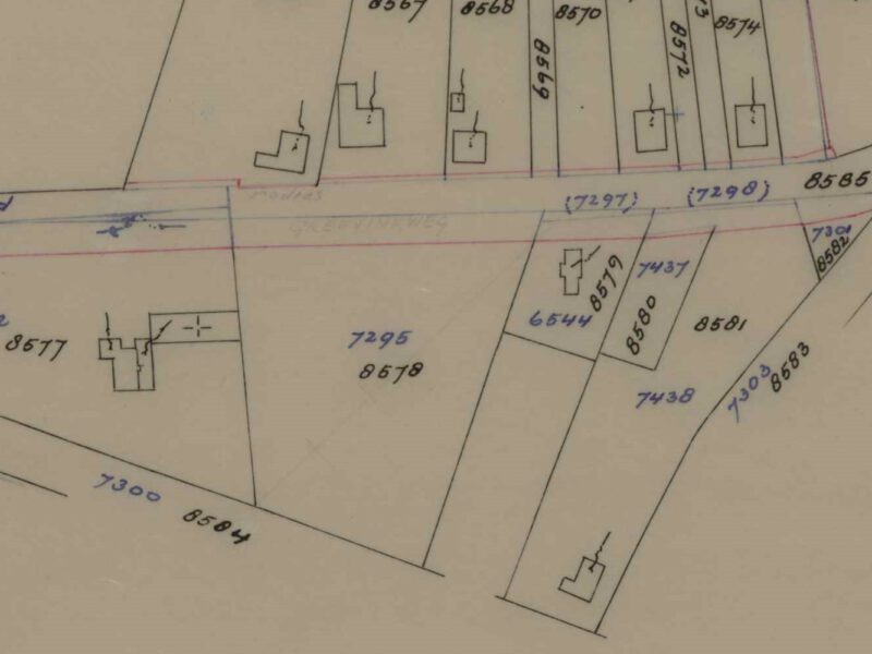 De Driehoek, Aalten - cadastral map fragment, 1961