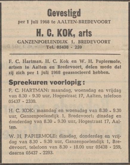 Ganzenpoelendijk 1, Bredevoort - Nieuwe Winterswijksche Courant, 09-08-1968