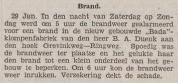 Klompenfabriek BADA, Aalten - Zutphensche Courant, 30-01-1939