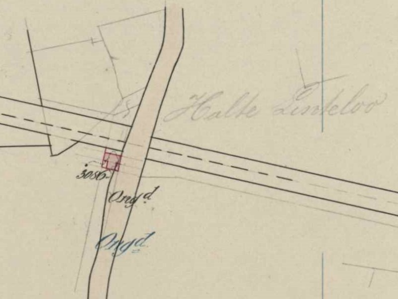 Halte Lintelo - Fragment kadastrale kaart, 1888