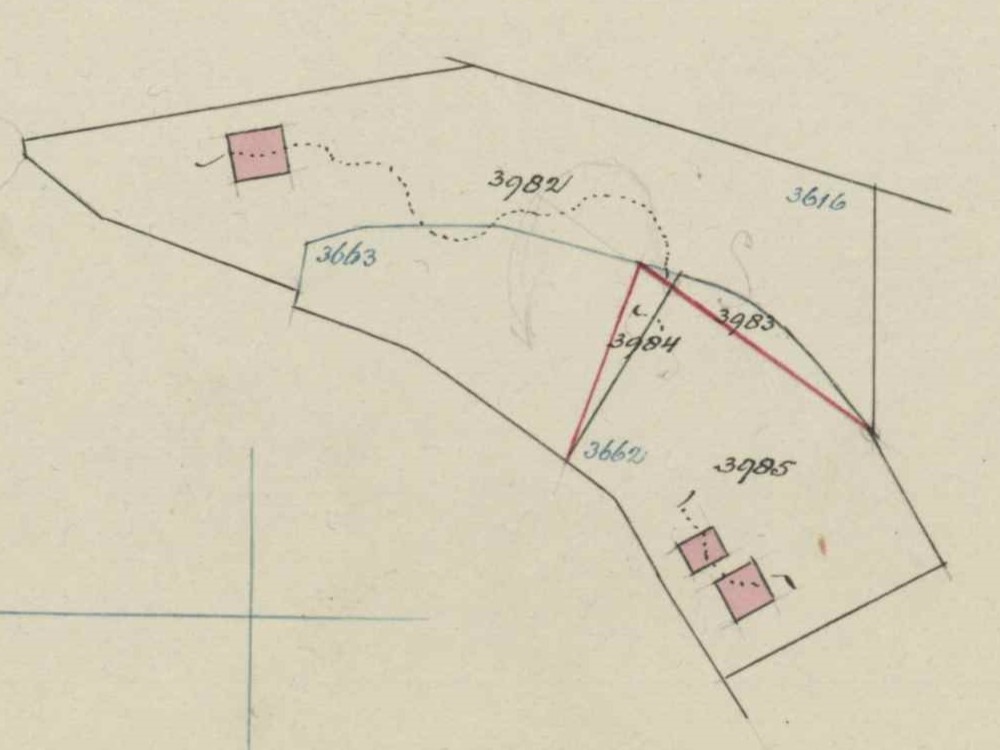 Akkermateweg, Lintelo - Fragment kadastrale kaart, 1915