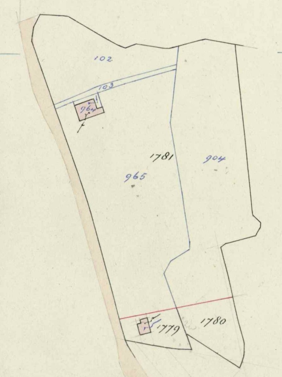 Bolwerkweg 8-10, 't Klooster - Fragment kadastrale kaart (1950)