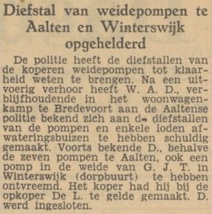 Theft solved – Tubantia, 14 November 1951