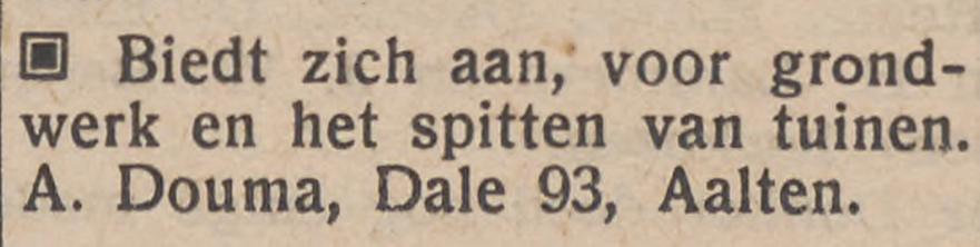 Douma, Dale 93 - Aaltensche Courant, 3 maart 1950