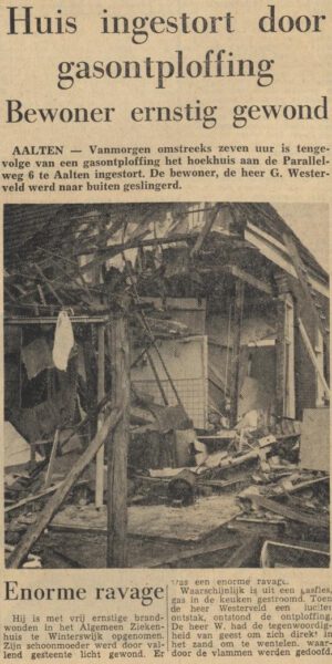 Gasontploffing Parallelweg 6, Aalten - Tubantia, 06-11-1963