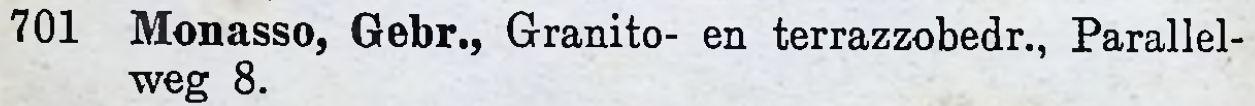 Gebr. Monasso, Parallelweg 8, Aalten - Telefoongids 1958