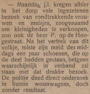 Caravans, theft – Aaltensche Courant, 23 October 1917