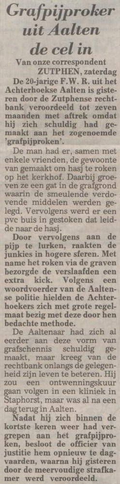 Grafpijproker - Telegraaf, 01-02-1992