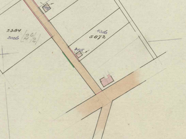Piepersweg - fragment kadastrale kaart, 1923