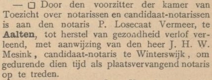 Notaris Losecaat Vermeer - Arnhemsche Courant, 10-01-1906