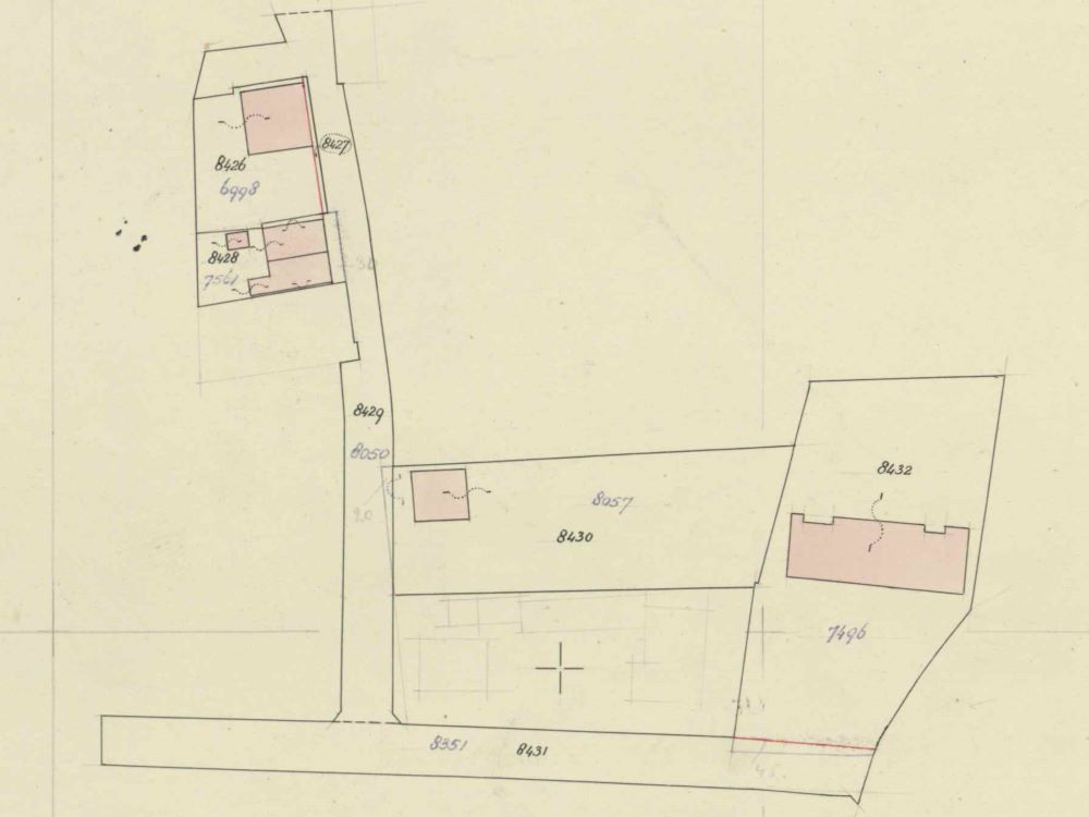 Steile Dalweg, Aalten - Fragment kadastrale kaart, 1960