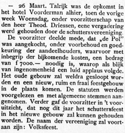 26-03-1906 Schuttersfeest, Feestgebouw en Volksfeest