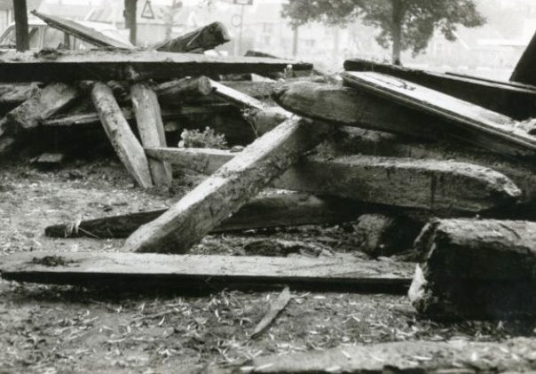 Remnants of the watermill on the Pol, found around 1970