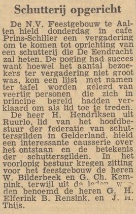 Schutterij opgericht - Dagblad Tubantia, 10 mei 1957