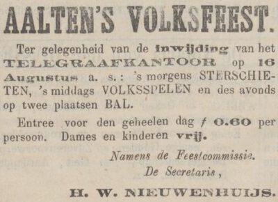 Aalten's Volksfeest - Zutphensche Courant, 12 augustus 1876
