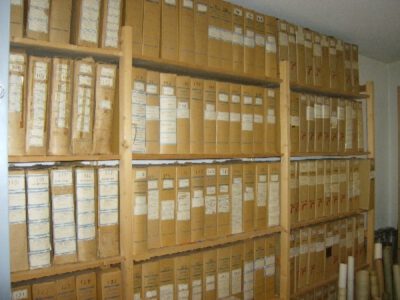 De archiefruimte van architectenbureau Hebly, 2011. Foto H.G. Nijman (coll. ECAL)