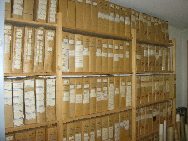 De archiefruimte van architectenbureau Hebly, 2011. Foto H.G. Nijman (coll. ECAL)