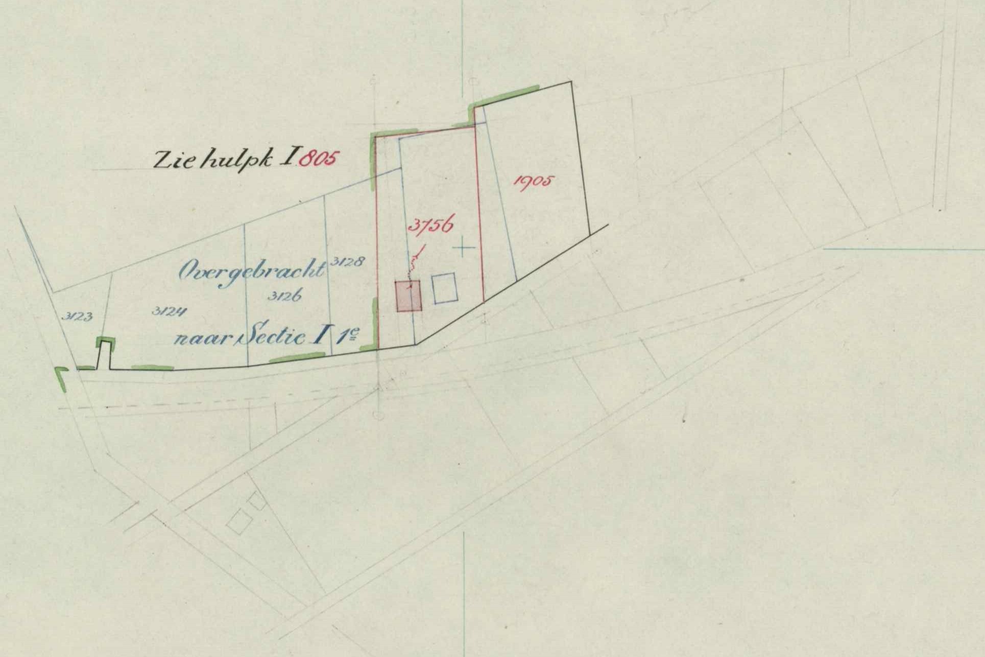 Polstraat 51, Aalten - Fragment kadastrale kaart, 1932