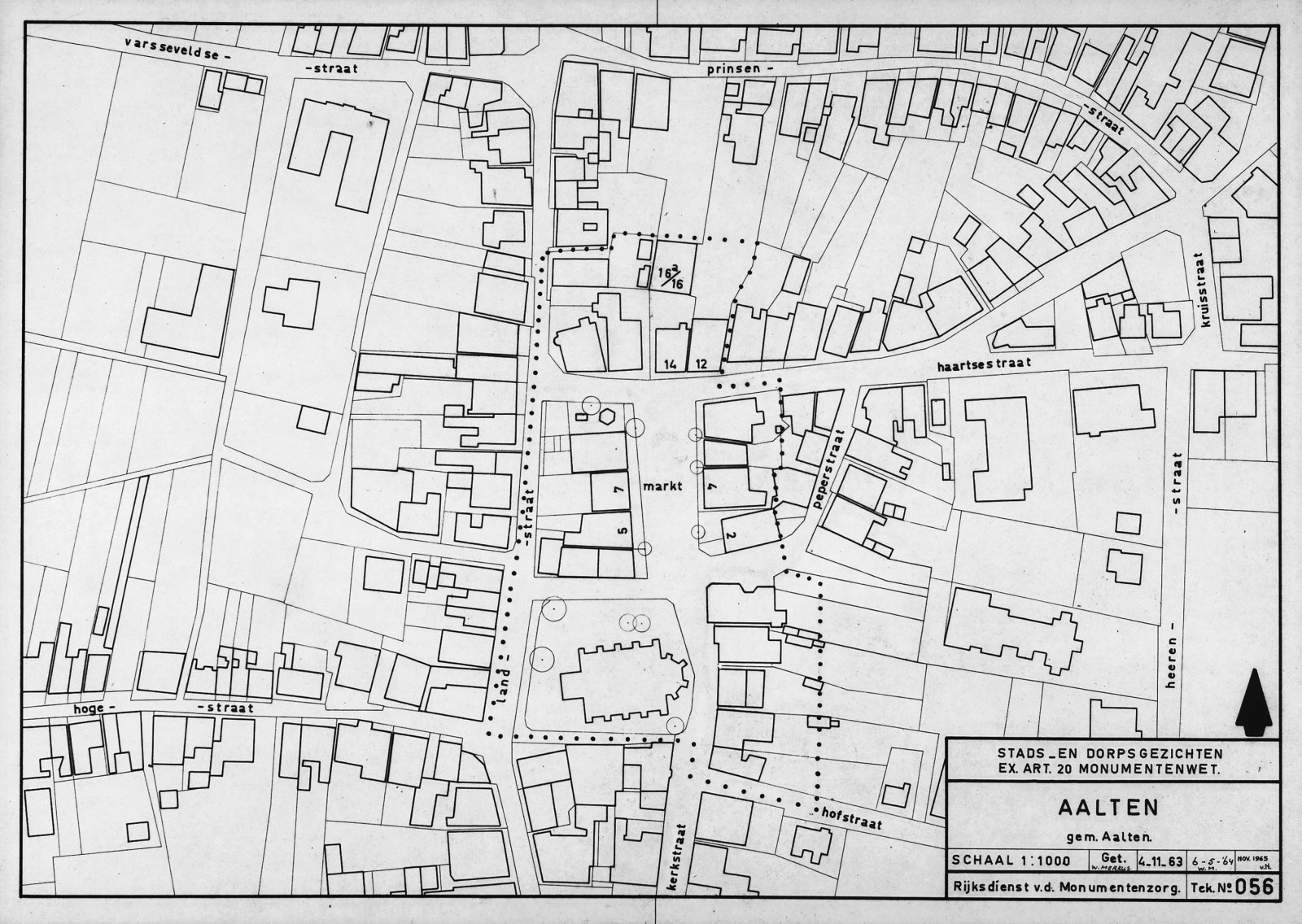 Kaart beschermd dorpsgezicht Aalten, 1985