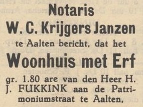 Notaris Krijgers Janzen, Aalten - Aaltensche Courant, 21-07-1939