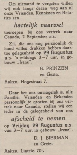 Prinzen, Bierman - Aaltensche Courant, 26 August 1947