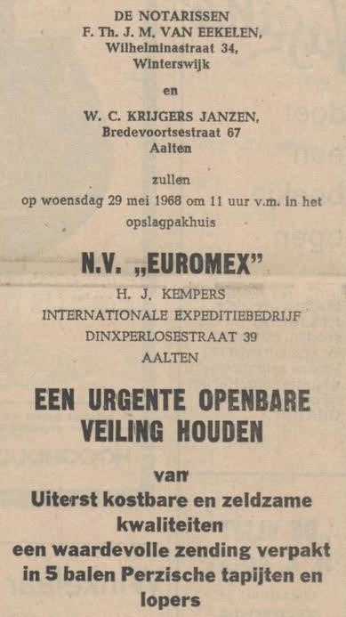 Euromex, Aalten Nieuwe Winterswijksche Courant, 24-05-1968