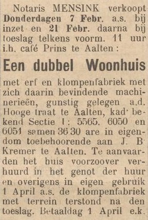 Klompenfabriek Hogestraat, Aalten - De Graafschapper, 01-02-1935
