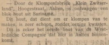 Klompenfabriek Klein Zwitserland, Aalten - De Graafschapper, 27-11-1931